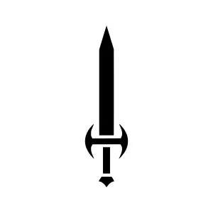 Black Sword Icon - Minimalist Silhouette