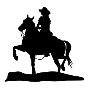 Silhouette Cowboy Riding Horse