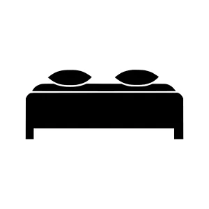 Bed With Pillows - Simple Vector Icon