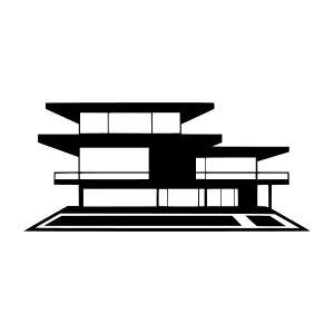 Modern House Silhouette Vector Illustration