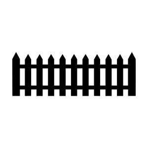 Black Wooden Fence Icon - Vector Illustration
