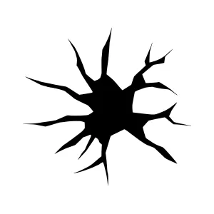 Crack Vector Graphic - Black on White