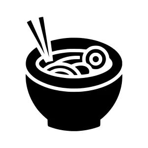Ramen Bowl Icon - Vector Illustration
