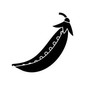 Pea Pod Silhouette Icon - Minimalist Vector