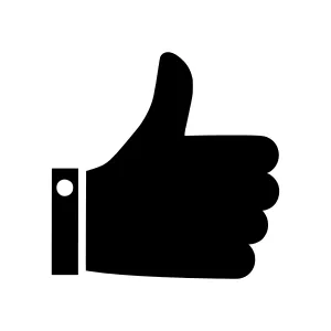 Black Thumbs Up Icon - Vector Illustration