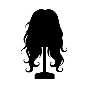 Silhouette Hair Wig on Mannequin Stand