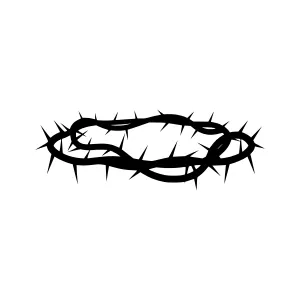 Crown of Thorns - Simple Black Line Art