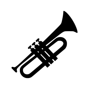 Black Trumpet Icon - Vector Illustration