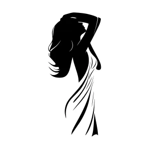 Elegant Black Silhouette Woman