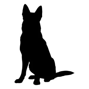 Silhouette Dog Sitting - Loyal Companion