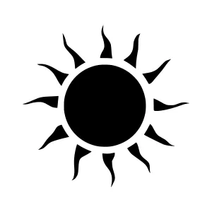 Black Sun Icon - Minimalist Solar Symbol