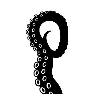 Black Octopus Tentacle Silhouette