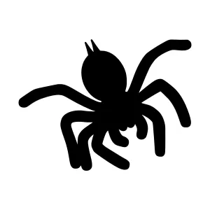 Black Spider Icon - Simple Vector Graphic