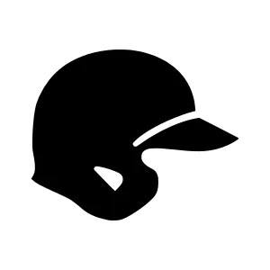 Baseball Helmet Silhouette Icon