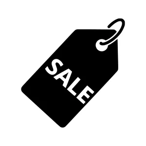 Black Sale Tag Icon - Vector Illustration