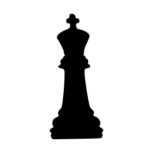 Chess King Silhouette - Black on White