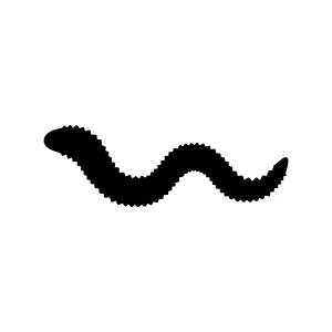 Black Worm Silhouette Vector Icon