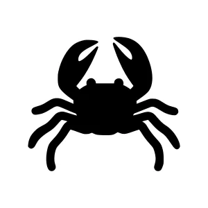 Black Crab Silhouette Icon