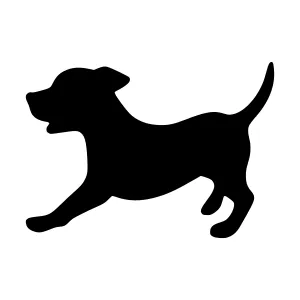Silhouette Dog Running - Vector Animal Graphic
