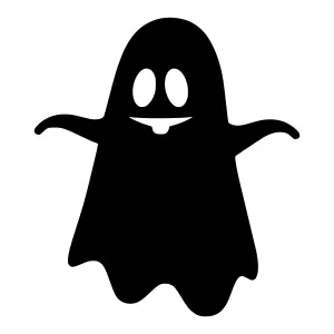 Cute Black Ghost Icon - Halloween Vector