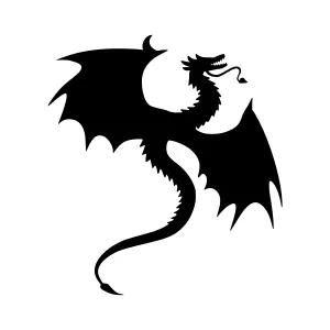 Black Dragon Silhouette Vector Illustration