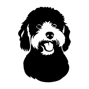 Black & White Dog Silhouette Portrait