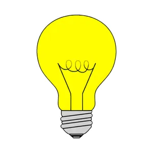 Cartoon Light Bulb - Bright Yellow Illustration