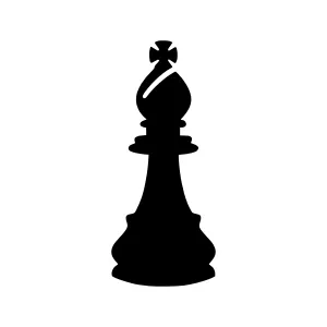 Chess King Silhouette Black on White