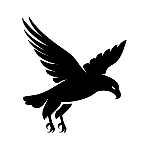 Black Eagle Silhouette Flying