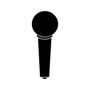 Black Microphone Icon - Vector Illustration