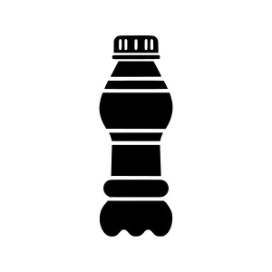 Plastic Water Bottle Icon - Simple Silhouette