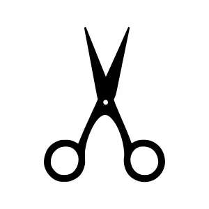 Black Scissors Icon - Vector Illustration
