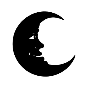 Silhouette Moon Face Graphic Icon