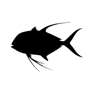 Black Fish Silhouette Vector Illustration