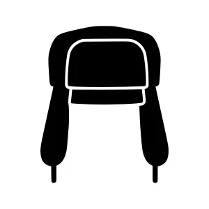 Black Fur Hat Icon - Minimalist Vector Illustration
