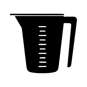 Black Measuring Jug Icon - Minimalist Vector