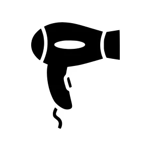 Hair Dryer Icon - Black Silhouette