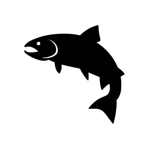Black Salmon Icon - Vector Graphic