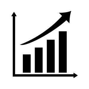 Growth Chart Icon - Business Graph Vector