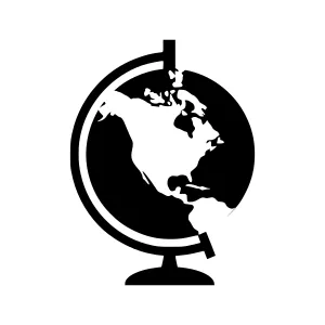 Black Globe Silhouette Vector Illustration