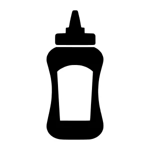 Black Condiment Bottle Icon - Vector Illustration