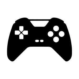Gaming Controller Icon - Black Silhouette