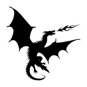 Black Dragon Silhouette Vector Illustration