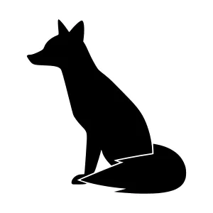 Black Fox Silhouette Vector Icon