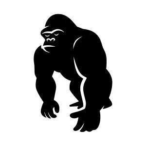Silhouette Gorilla Graphic Vector Illustration