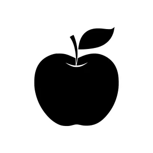 Black Apple Icon - Simple Vector Illustration