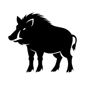Wild Boar Silhouette Vector Icon
