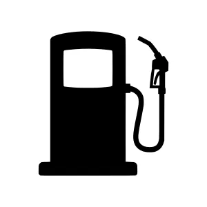 Gas Station Icon - Black Silhouette