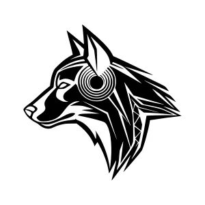 Black Wolf Tribal Vector Art