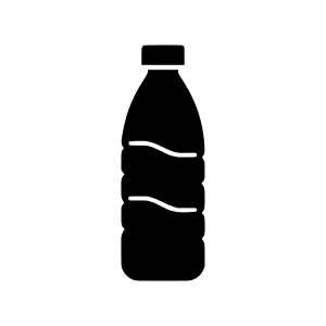 Bottle Silhouette Icon - Black on White